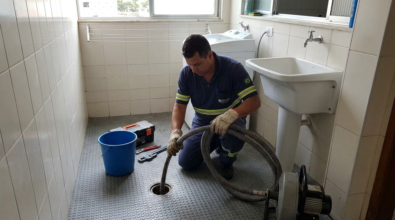 Desentupimento de ralo residencial em Macapá‑AP